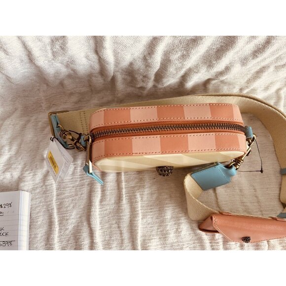 NWT Kurt Geiger London Shoreditch Small Striped Camera Crossbody Bag - Picture 7 of 9